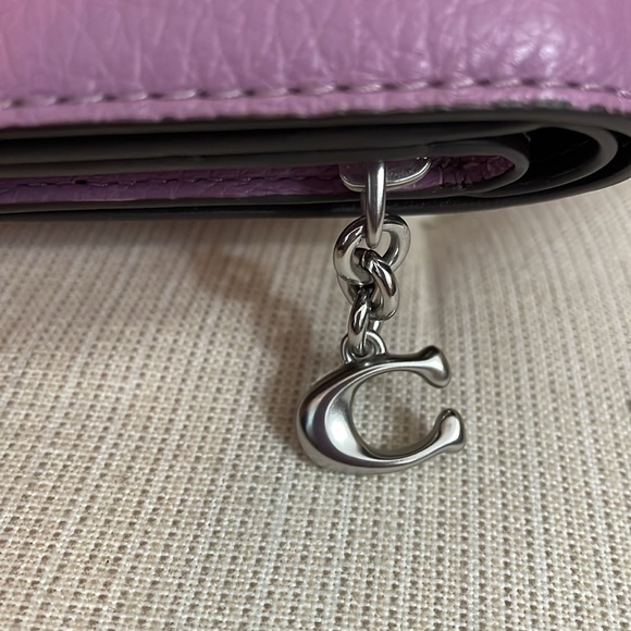 Coach Snap Wallet with Signature Canvas Interior in Silver/Iris NWT - Picture 7 of 14